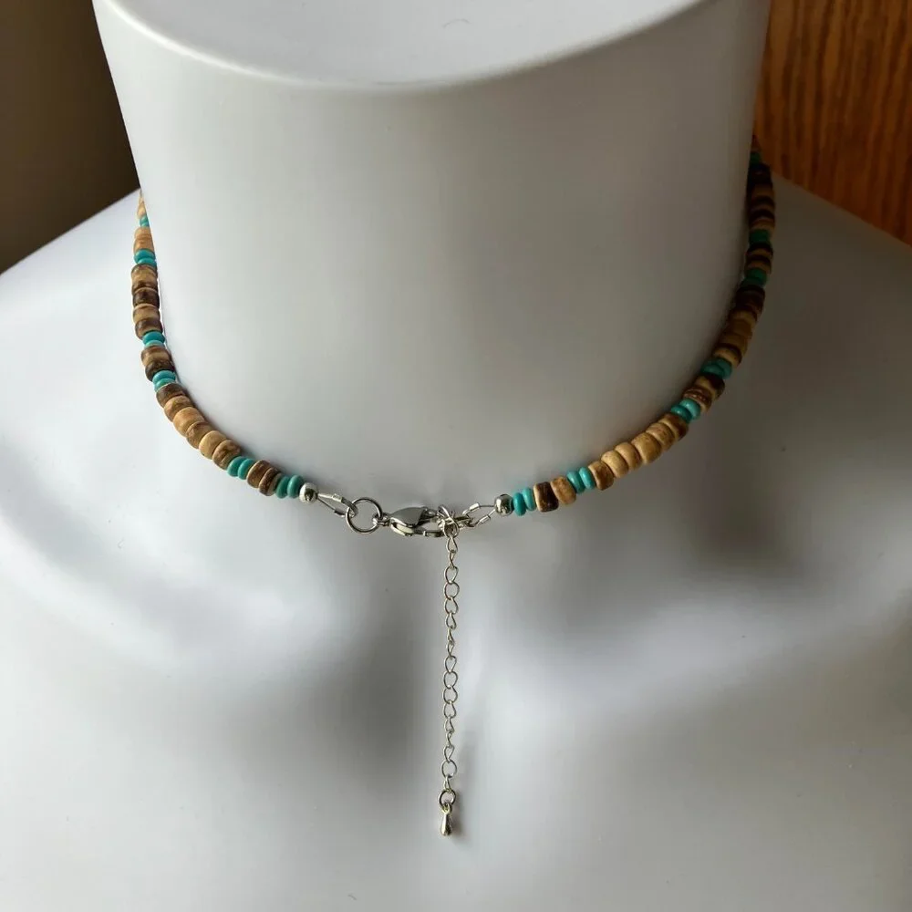 Hand Crafted turquoise wooden